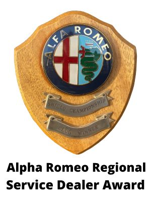 Certificate of Alpha Romeo Regional Service Dealer Award for Kinghams Croydon Mechanic
